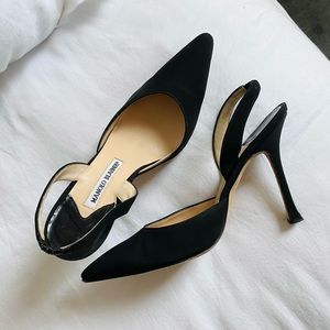 Manolo Blahnik Black Slingback Pumps